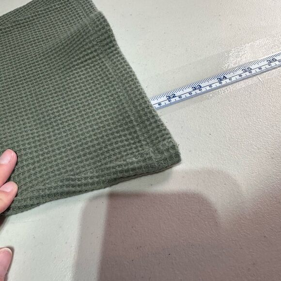 Aerie Women’s Waffle Hi Waisted Flare Leg Pants Green Size Medium Pull on Lounge - Picture 5 of 14